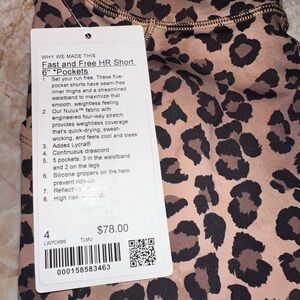 LULULEMON align Lined Short 4” True Leopard Size 4